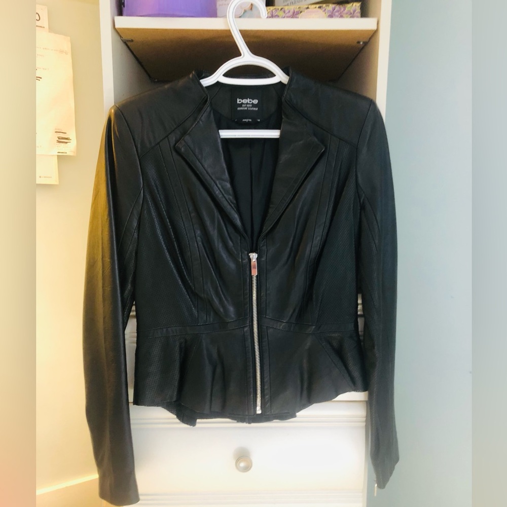 BeBe Cropped Leather Jacket